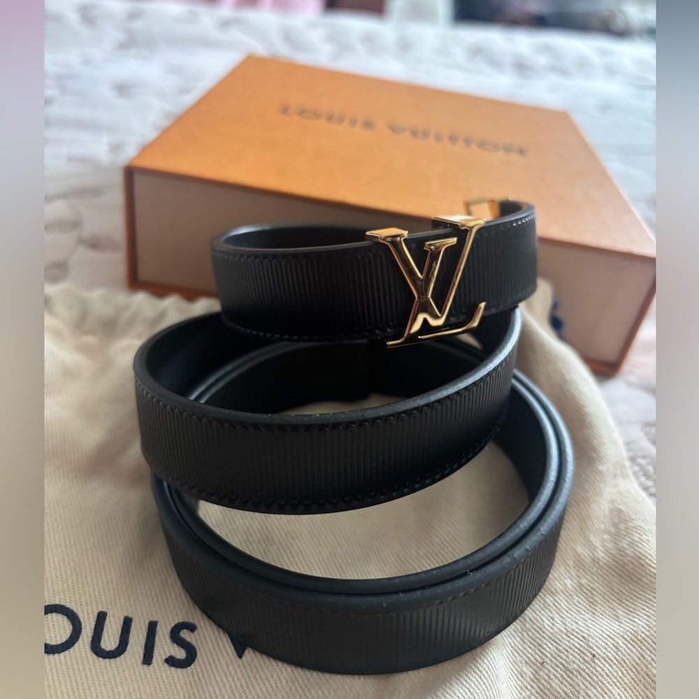 Louis Vuitton Black LV Initiales Belt Size 85/34 New w/ Tag + Box Dust Bag